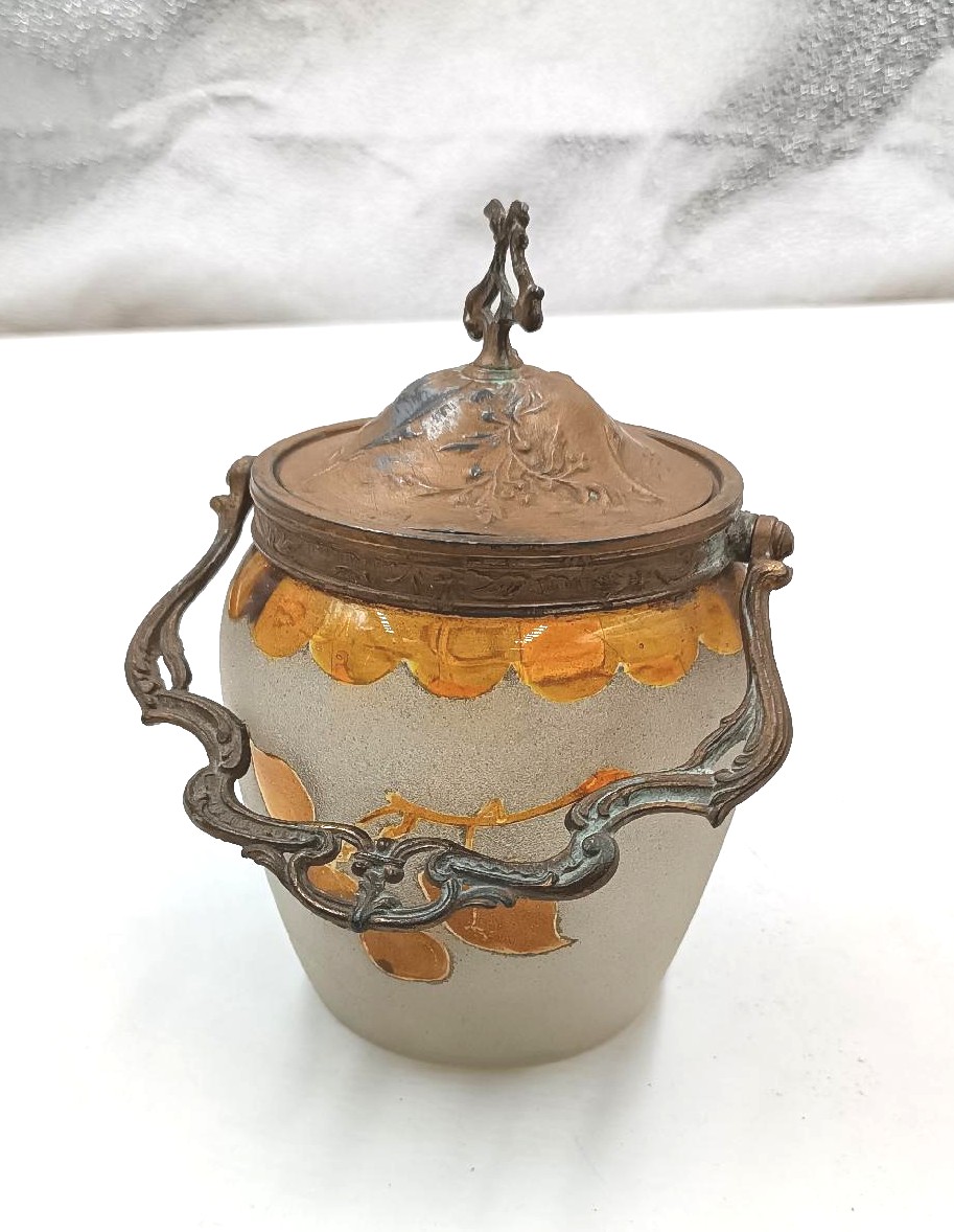 Vase Antique En Biscuit En Verre Liberty Du Début Des Années 1900 Art Nouveau-photo-2