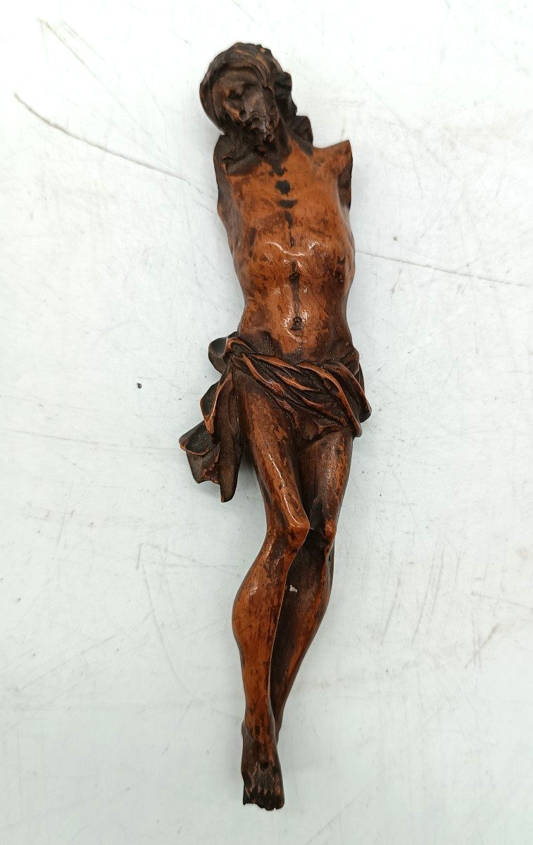 Petit Christ Ancien En Buis Du 18ème Siècle-photo-2