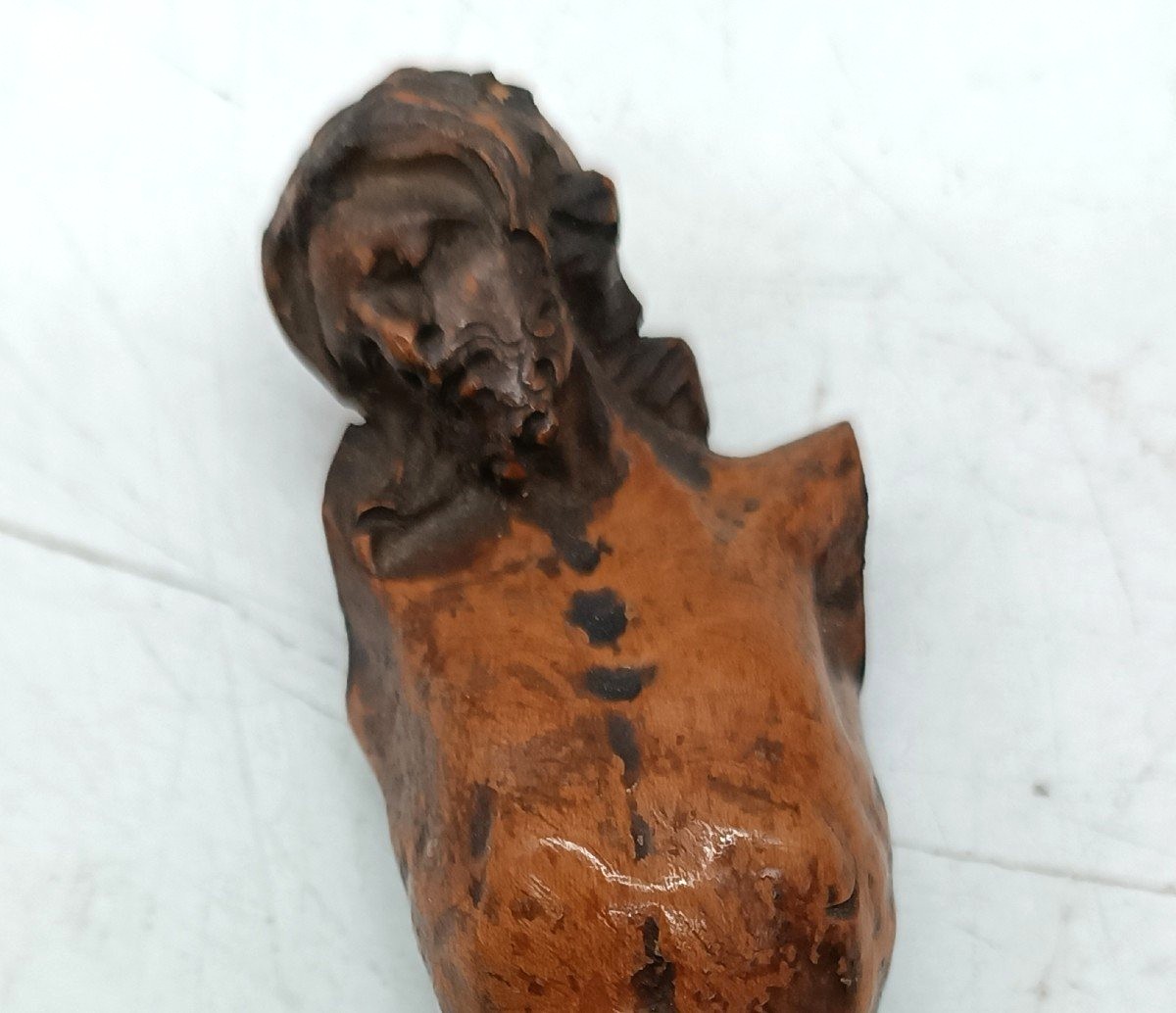Petit Christ Ancien En Buis Du 18ème Siècle-photo-3