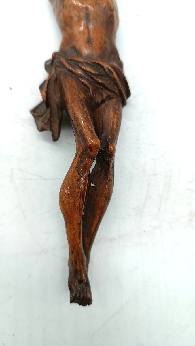 Petit Christ Ancien En Buis Du 18ème Siècle-photo-4
