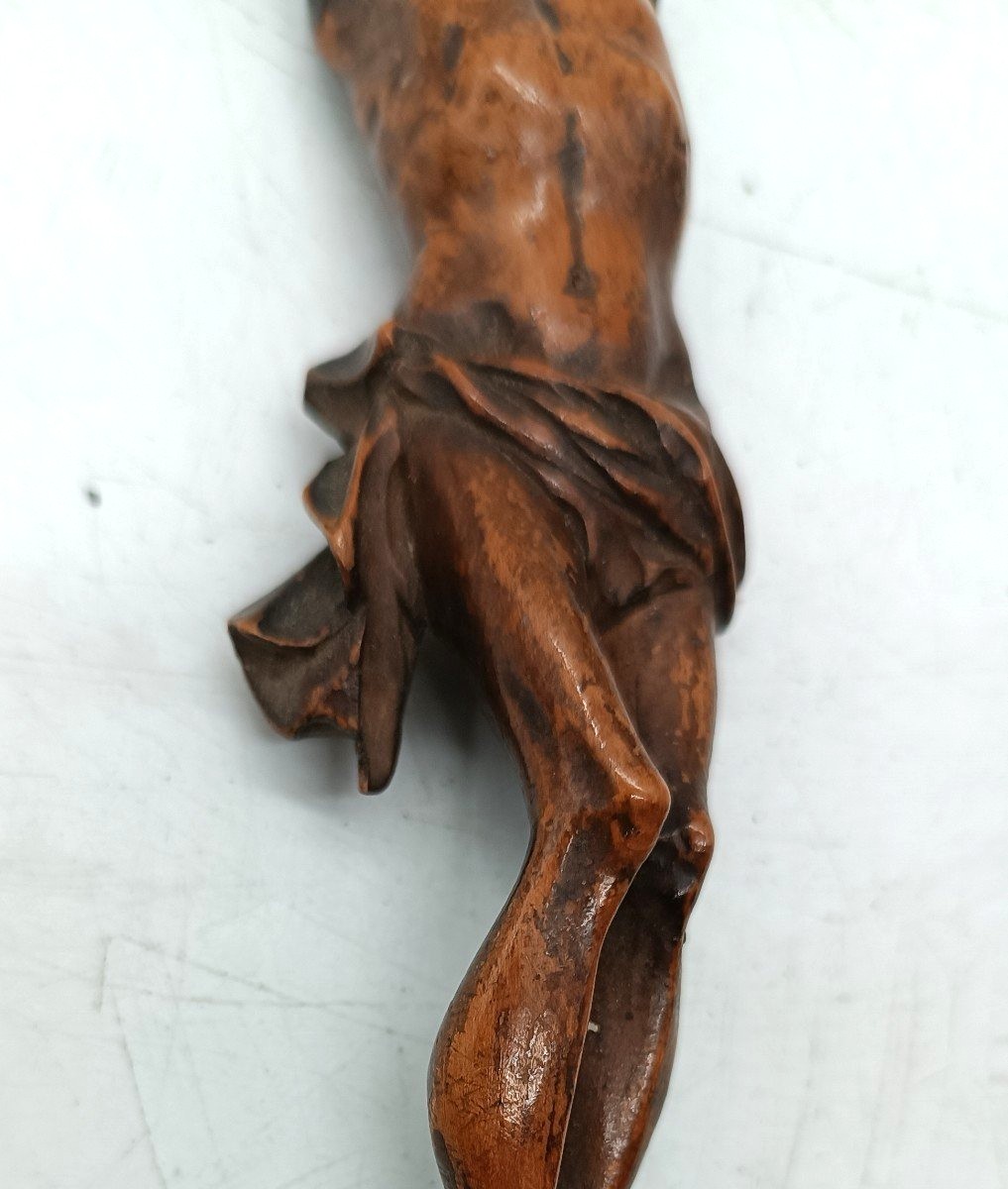 Petit Christ Ancien En Buis Du 18ème Siècle-photo-2