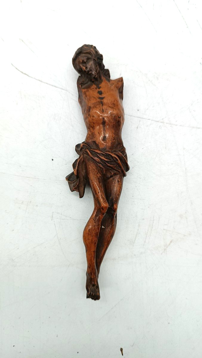 Petit Christ Ancien En Buis Du 18ème Siècle