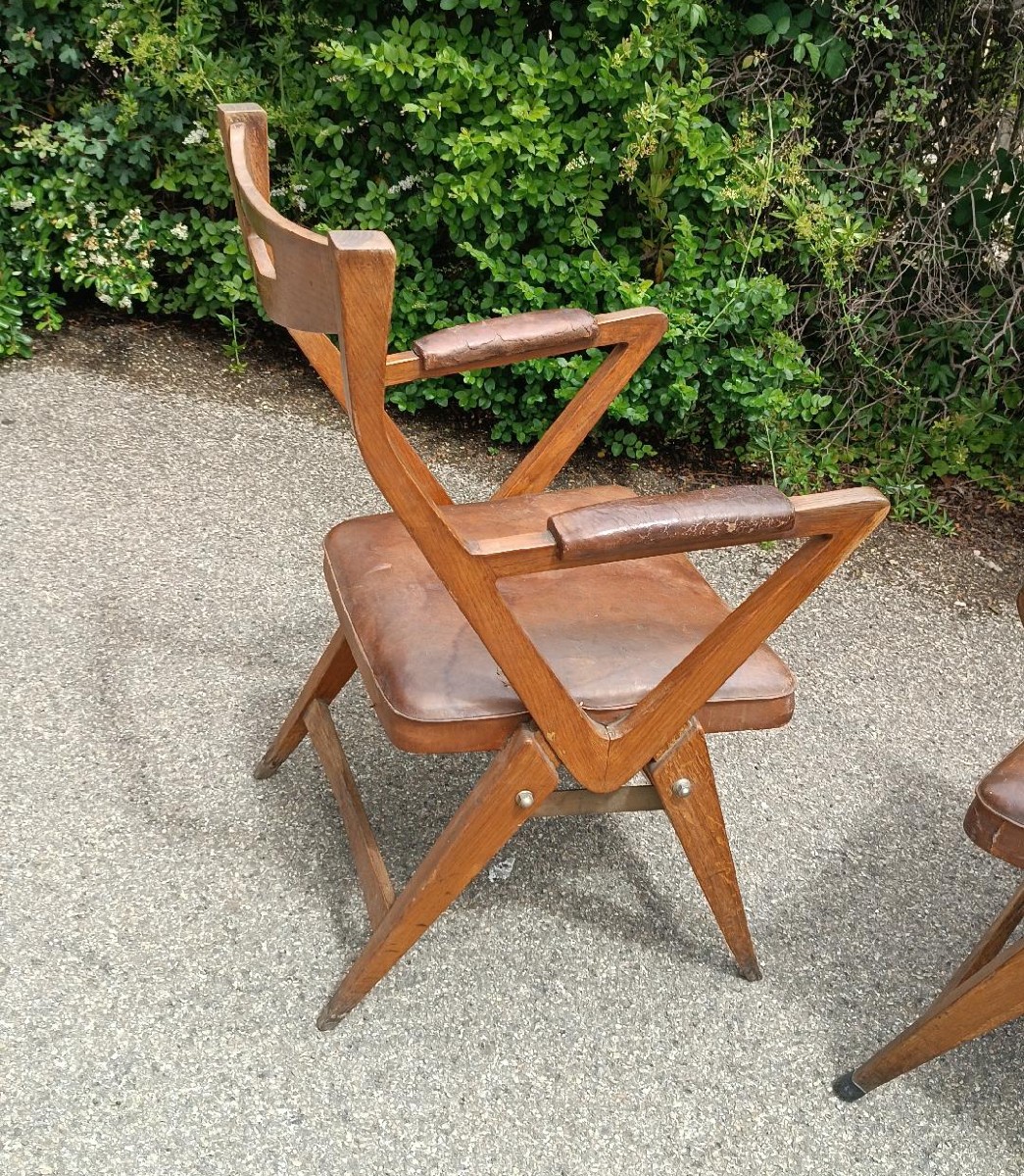 Pair Of Office Chairs With Armrests From The 50s, Northern Europe, Design-photo-6