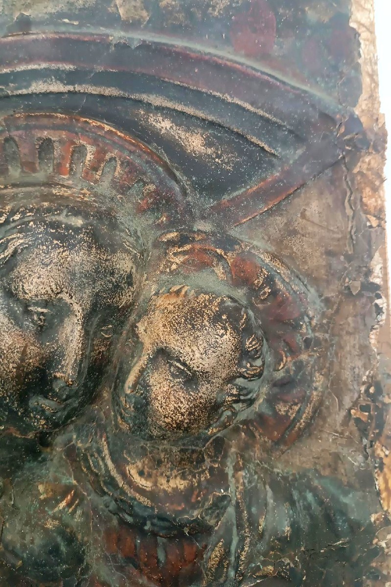 Papier-mâché Madonna With Child 17th Century-photo-2