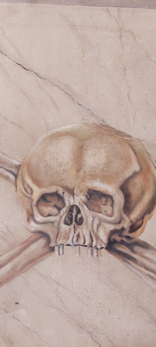 Memento Mori Large Tempera Painting On Canvas 18th Century. Italy 174 Cm-photo-4