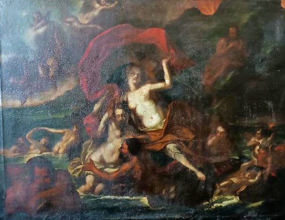 Oil Painting On Canvas 18th Century, Italian School, Hephaestus And Aphrodite-photo-4