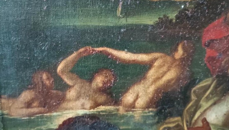 Oil Painting On Canvas 18th Century, Italian School, Hephaestus And Aphrodite-photo-5