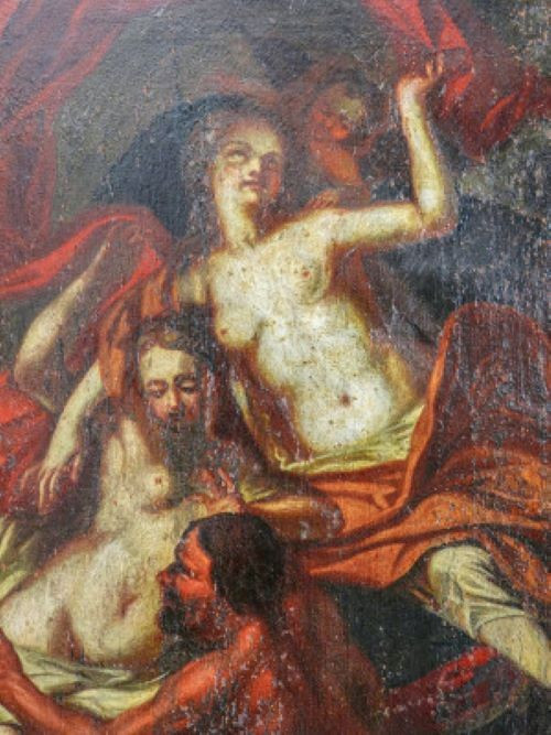 Oil Painting On Canvas 18th Century, Italian School, Hephaestus And Aphrodite-photo-7