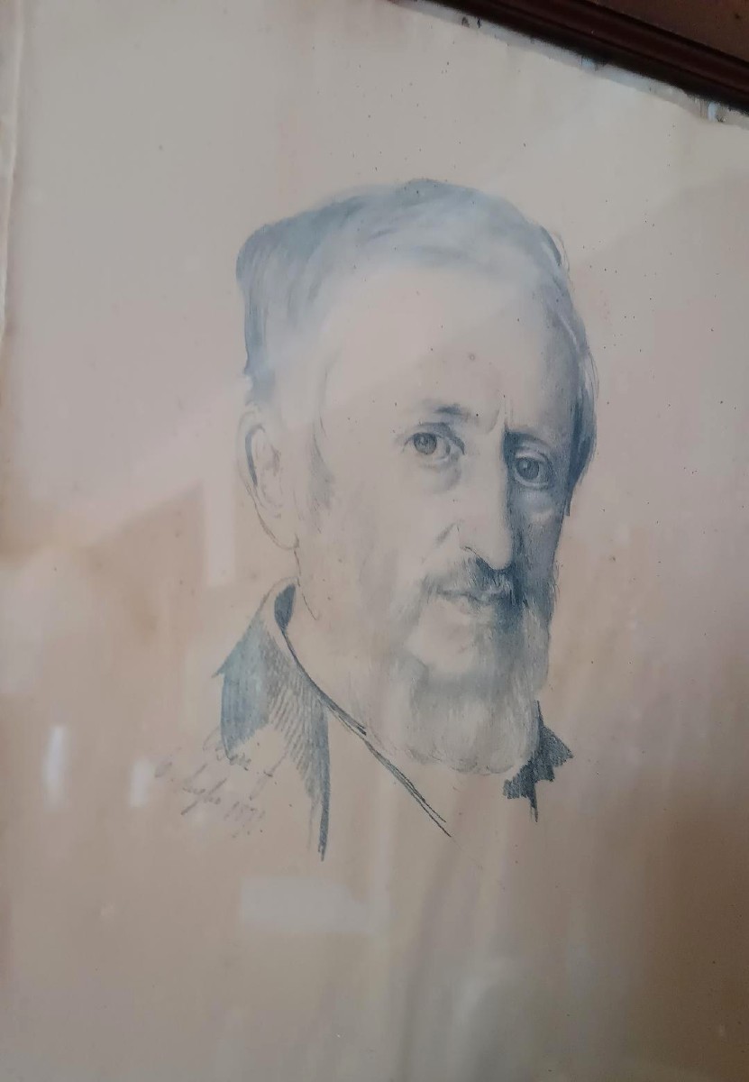 Pencil Drawing On Paper - Portrait Of Cesare Altoviti - Antonio Ciseri 1871--photo-1