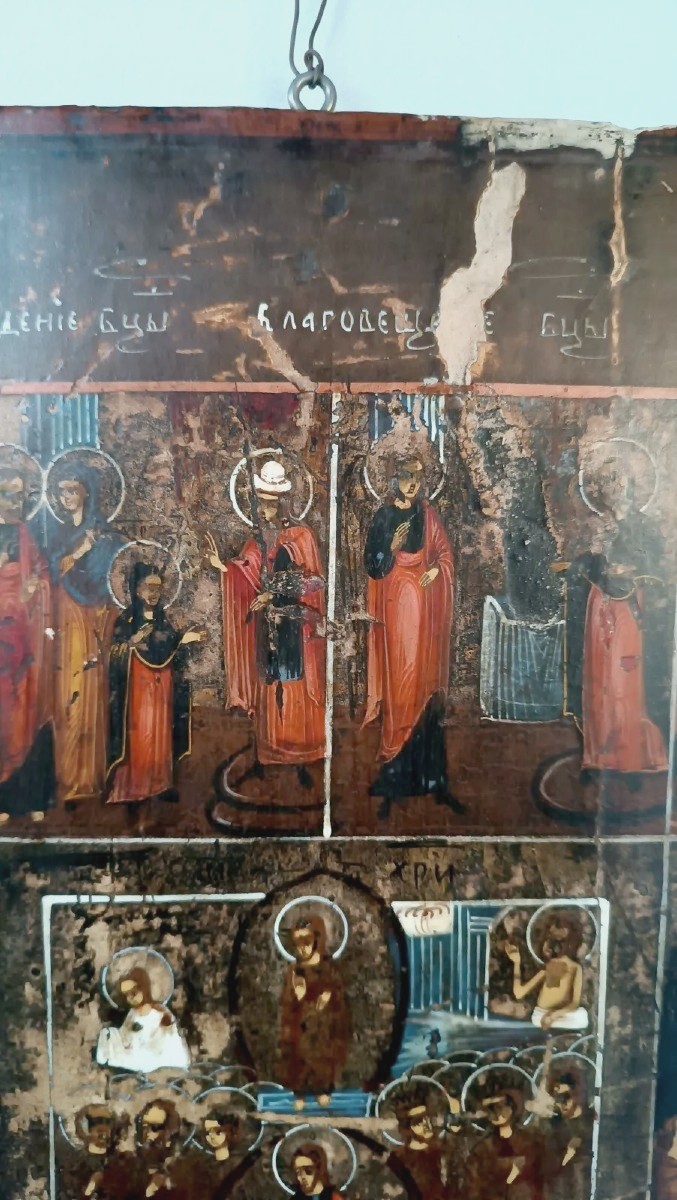 Ancient Russian Icon Early 19th Century - The 12 Feasts-photo-2