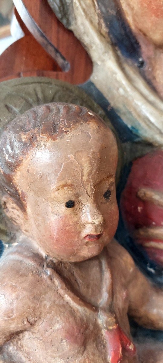 Madones Au Lait, Sculpture En Papier Mâché Polychrome, Italie, Début Du XVIIe Siècle-photo-2