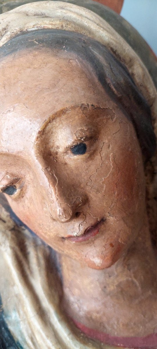 Madones Au Lait, Sculpture En Papier Mâché Polychrome, Italie, Début Du XVIIe Siècle-photo-6