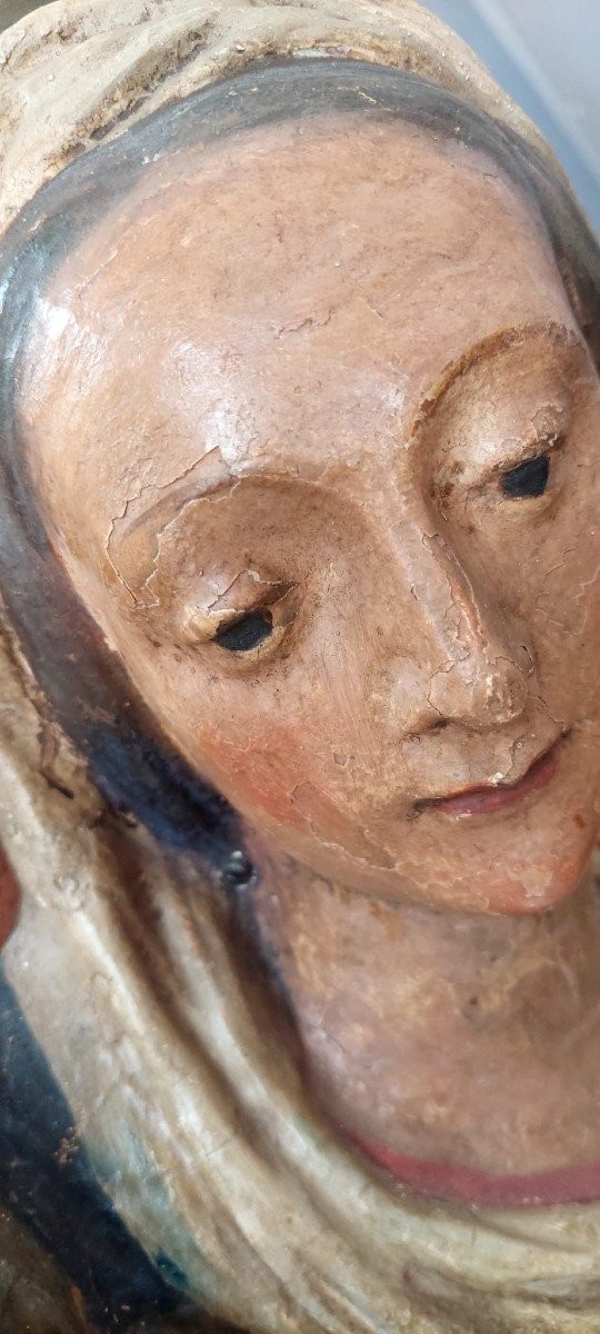 Madones Au Lait, Sculpture En Papier Mâché Polychrome, Italie, Début Du XVIIe Siècle-photo-7