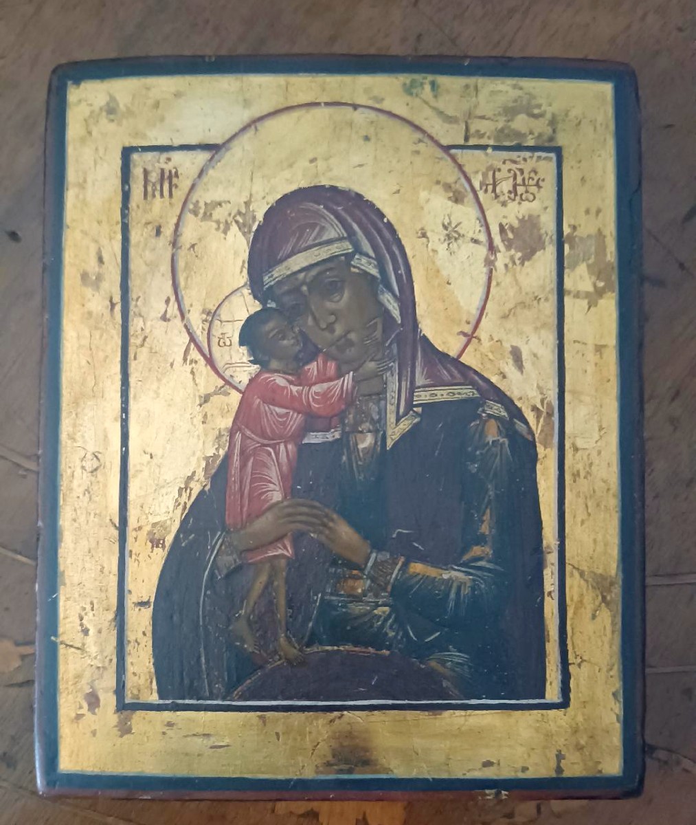 Ancient Russian Icon - Gold Background Virgin In Search Of Lost Souls-photo-2