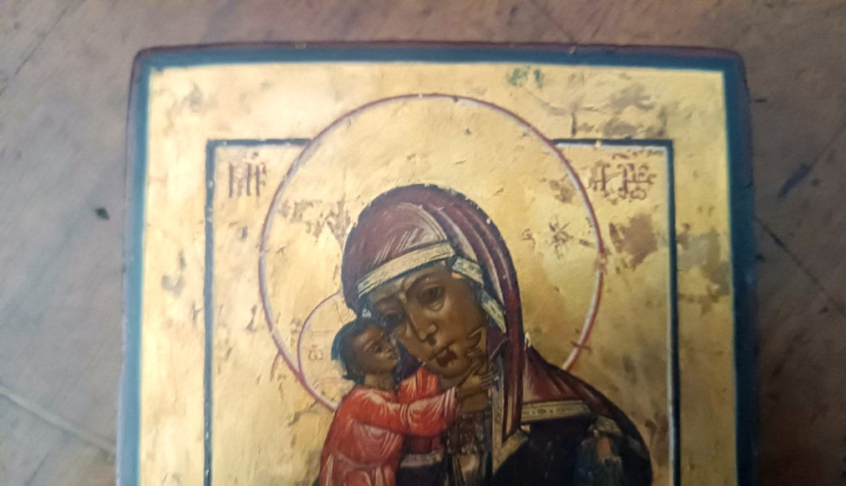 Ancient Russian Icon - Gold Background Virgin In Search Of Lost Souls-photo-4