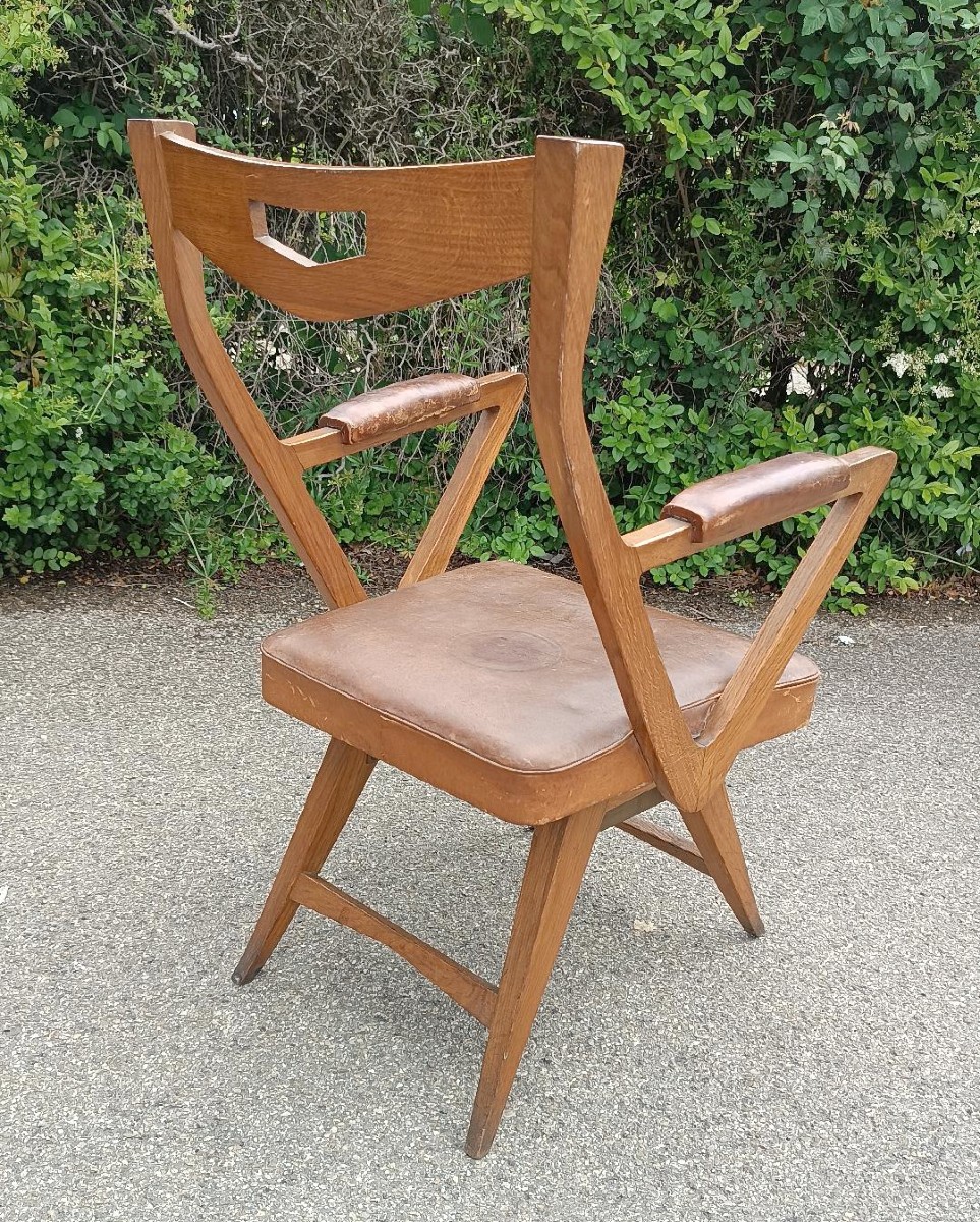 Chaise De Bureau Avec Accoudoirs Des Années 50, Europe Du Nord, Design-photo-3