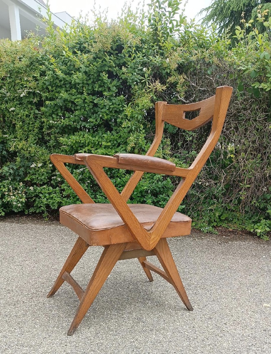 Chaise De Bureau Avec Accoudoirs Des Années 50, Europe Du Nord, Design-photo-4