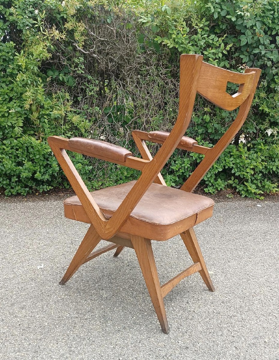 Chaise De Bureau Avec Accoudoirs Des Années 50, Europe Du Nord, Design-photo-3