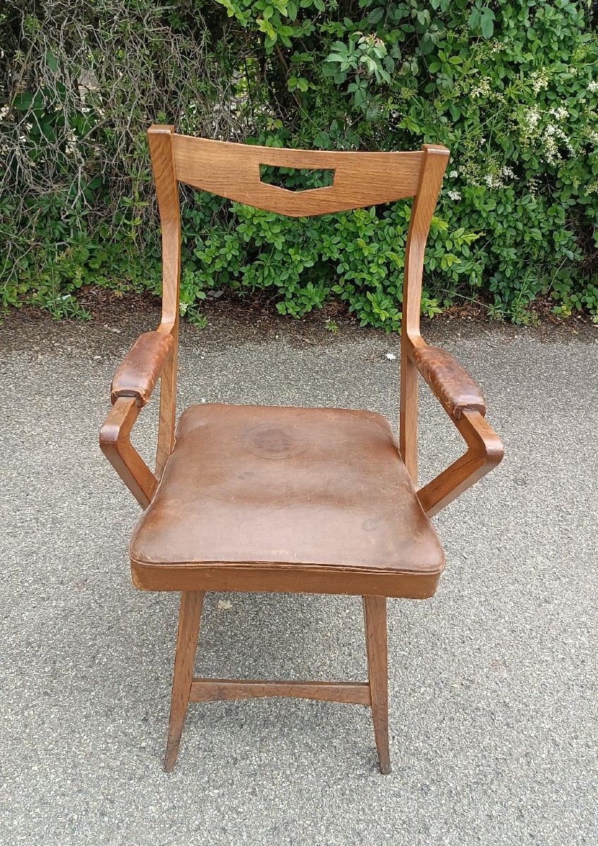 Chaise De Bureau Avec Accoudoirs Des Années 50, Europe Du Nord, Design-photo-4