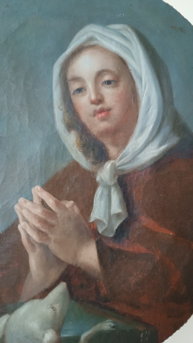 Peinture à l'Huile Sur Toile XVIIIe Siècle Santa Margherita Da Cortona, école Toscane-photo-3