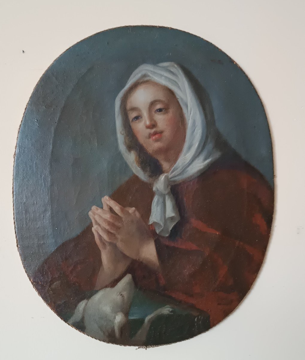 Peinture à l'Huile Sur Toile XVIIIe Siècle Santa Margherita Da Cortona, école Toscane
