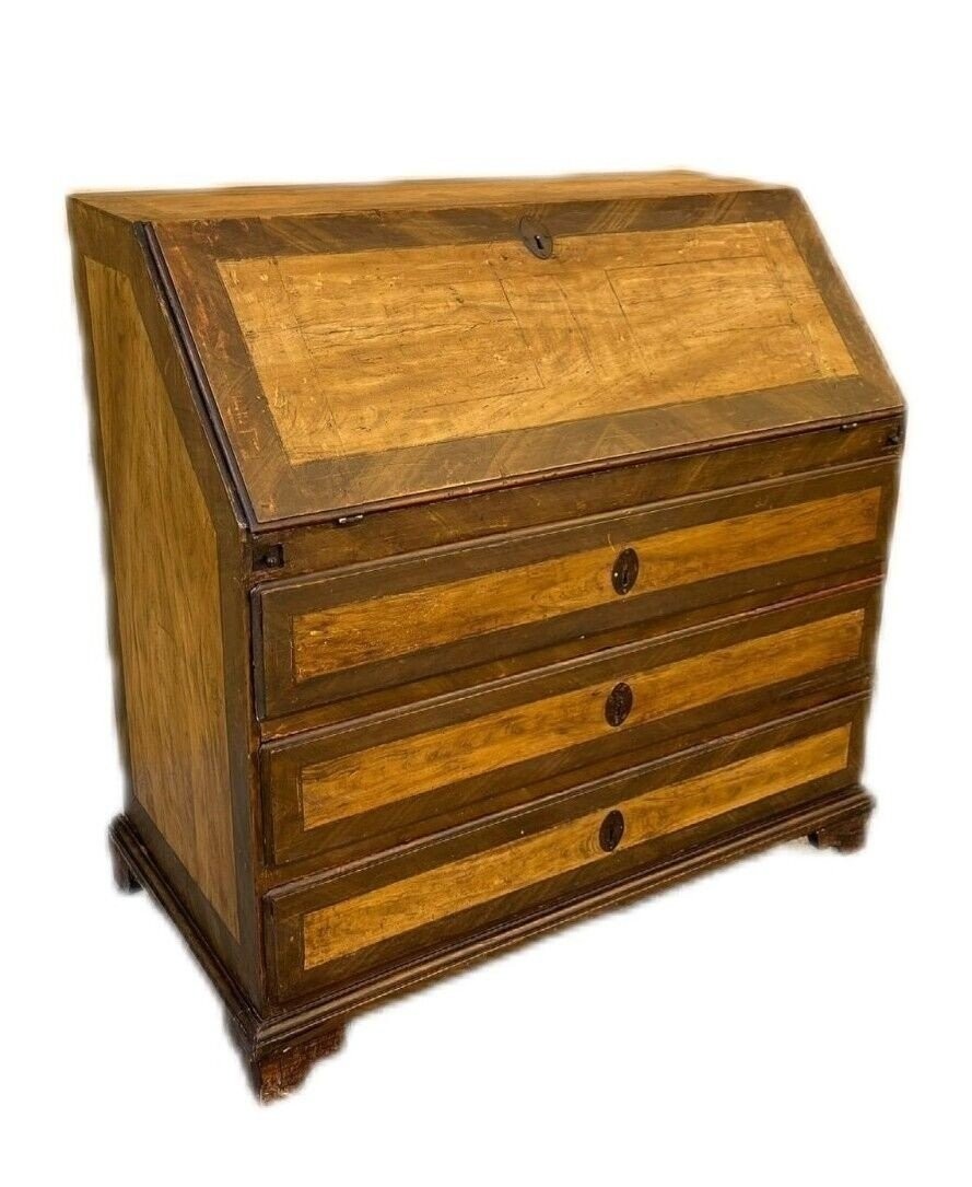 Ancienne Commode Scriban, Peinture Originale De Toscane XVIIIème