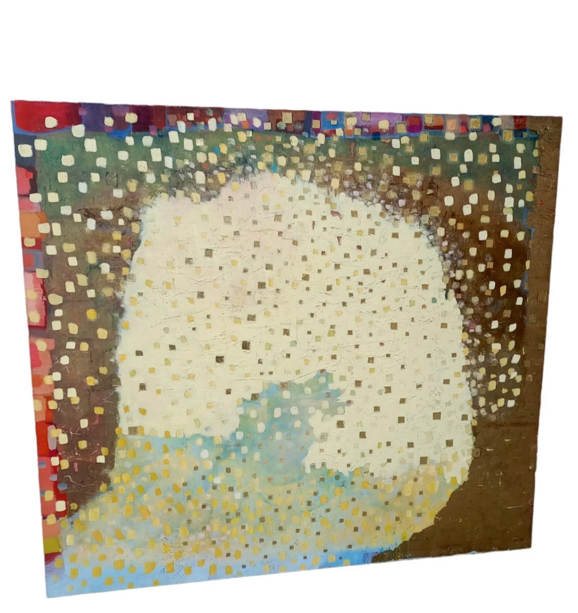 Large Oil Canvas  Subject Abstrait, 200 X 180 Cm-photo-2