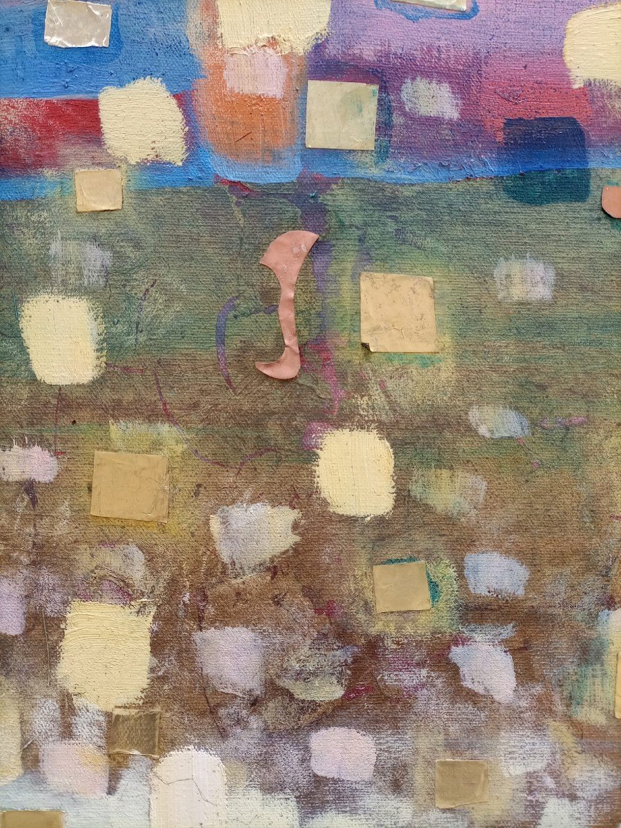 Large Oil Canvas  Subject Abstrait, 200 X 180 Cm-photo-3