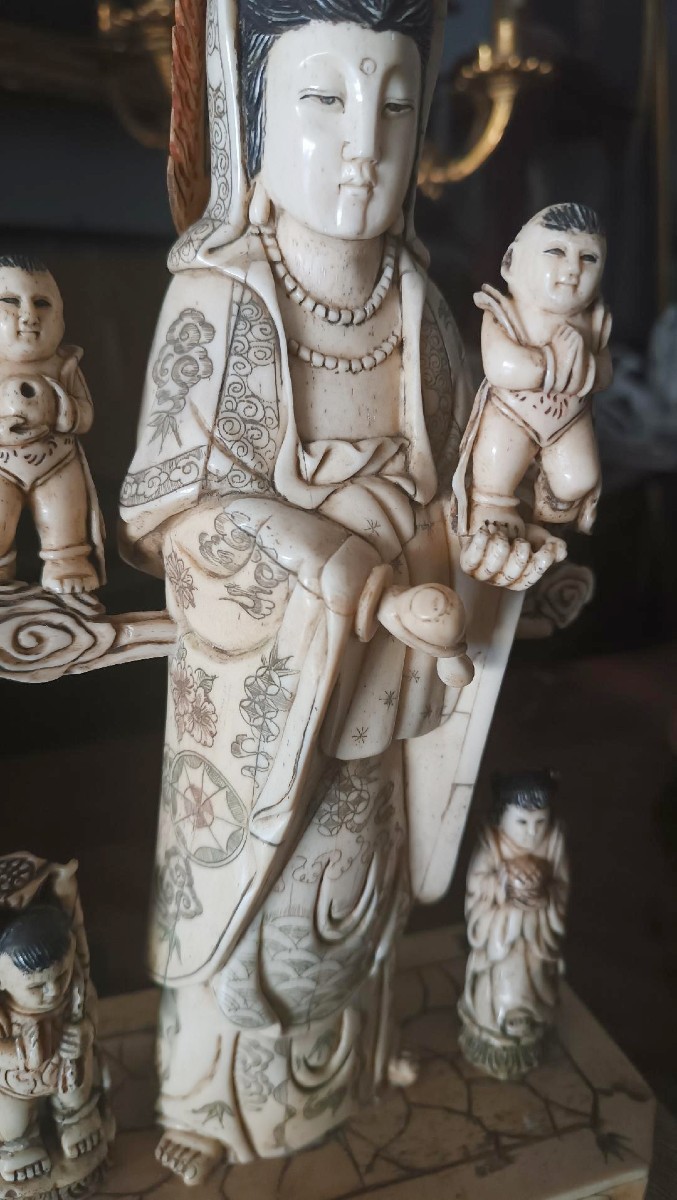 Sculpture en os, art chinois, début des années 1900-photo-4