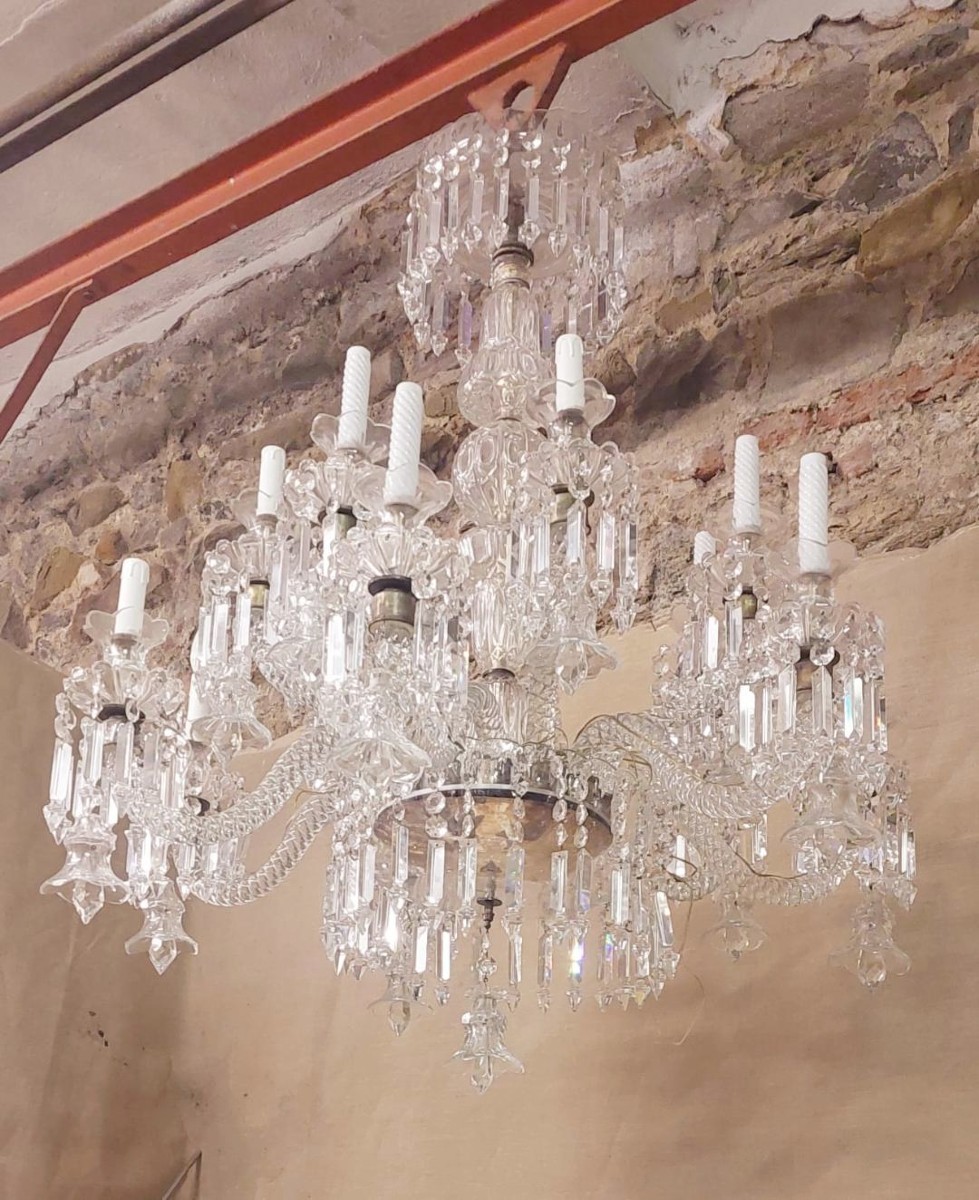 Large Crystal Chandelier France 30s/40s-photo-3