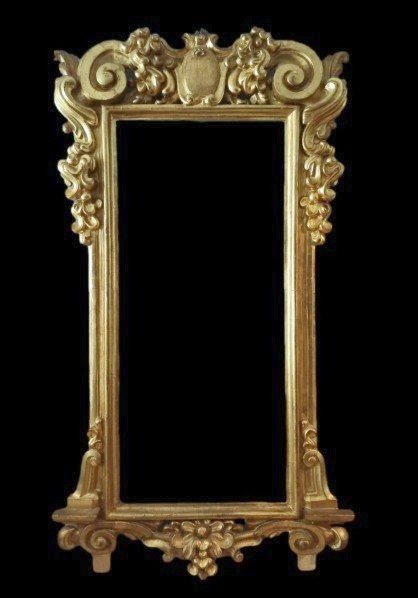 Antique Gilded Wooden Mirror Frame, Second Half Of The 18th Century, Italy
