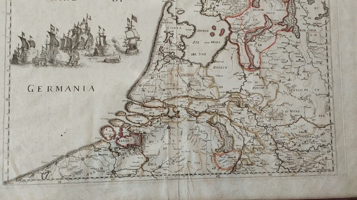 Carte 1672 Provinces Des Pays-bas De Rossi /sanson Original Antique-photo-1