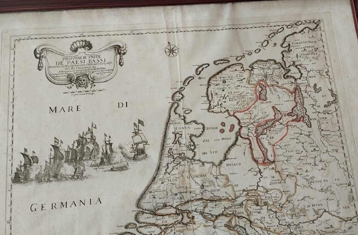 Carte 1672 Provinces Des Pays-bas De Rossi /sanson Original Antique-photo-2