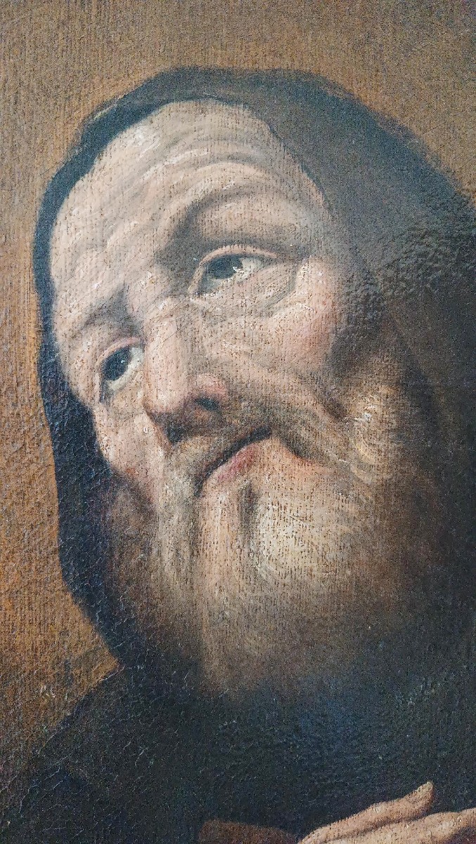 Ancient Oil Painting On Canvas - Saint Francis Of Paola - Antonio Cifrondi (1656-1730)-photo-4