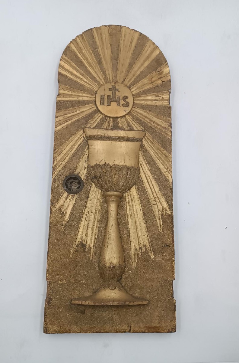Portail de tabernacle antique, ciborium, en bois doré
