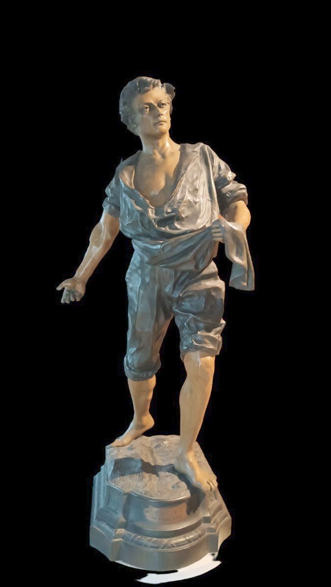 Super Sculpture Allégorie De l'Agriculture F.ta F. Milliot h.103 cm-photo-2