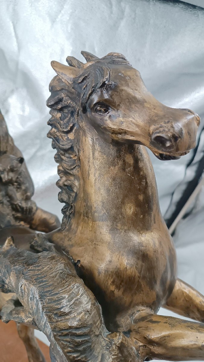 Large Bronze Sculpture Depicting An Indian On Horseback - Tommaso Campajola (1890 - 1968)-photo-2