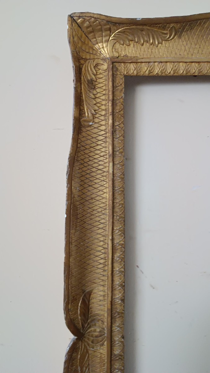Cadre de boîte à gants ancien PREMIÈRE MOITIÉ DU XIXe SIÈCLE NAPLES - BOIS DORÉ-photo-4