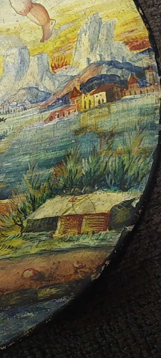 Antique Cold-painted Plate Cupini Early 1900's Italy Majolica-photo-5