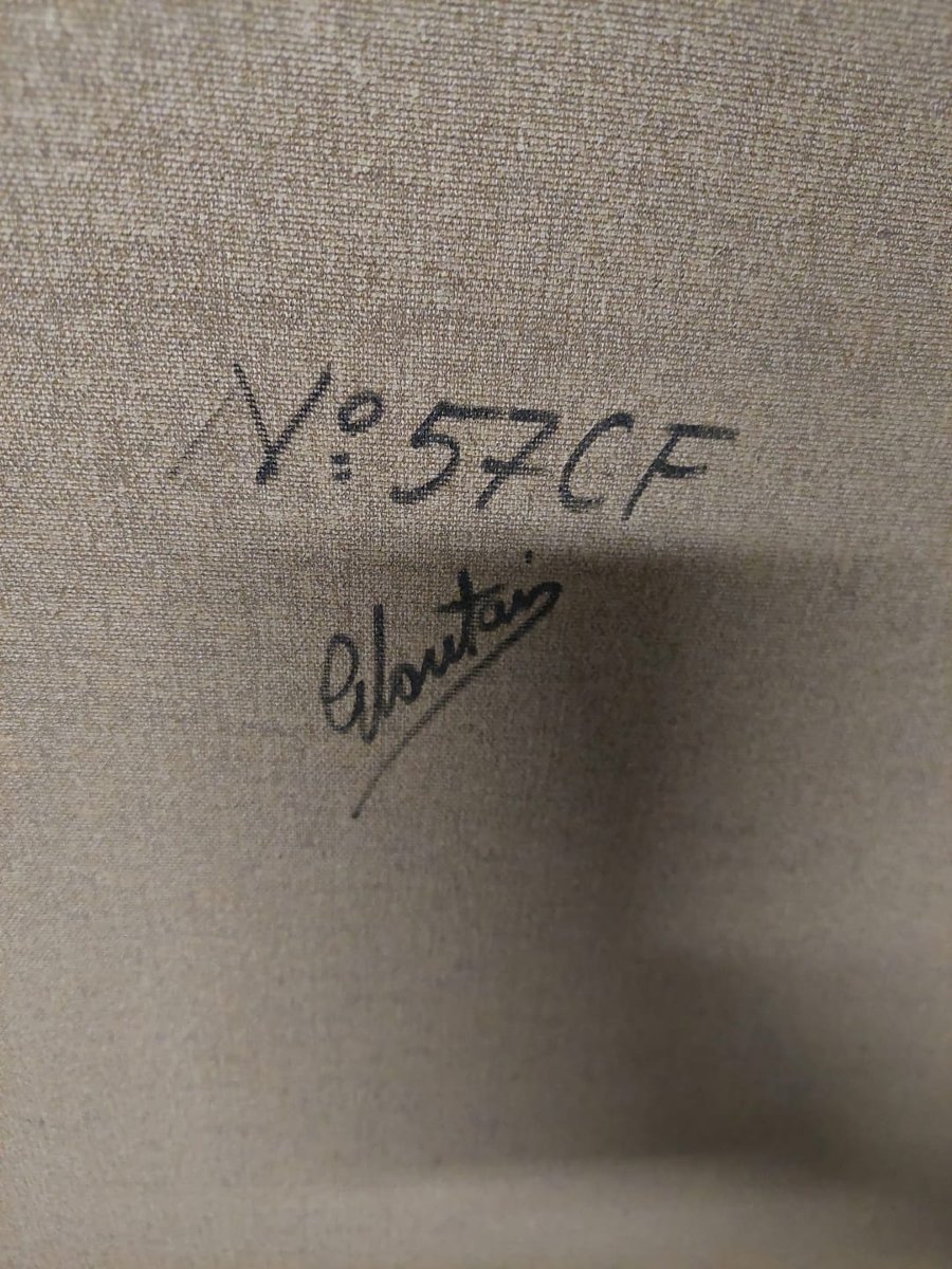 Large Surrealist Oil On Canvas By The Painter Gianfranco Rontani. Size 118 X 97 Cm --photo-4