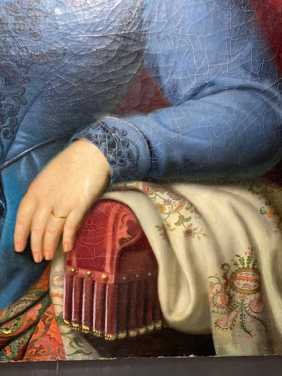 Oil Painting On Canvas, Portrait Of A Noblewoman  Biedermaier-photo-4
