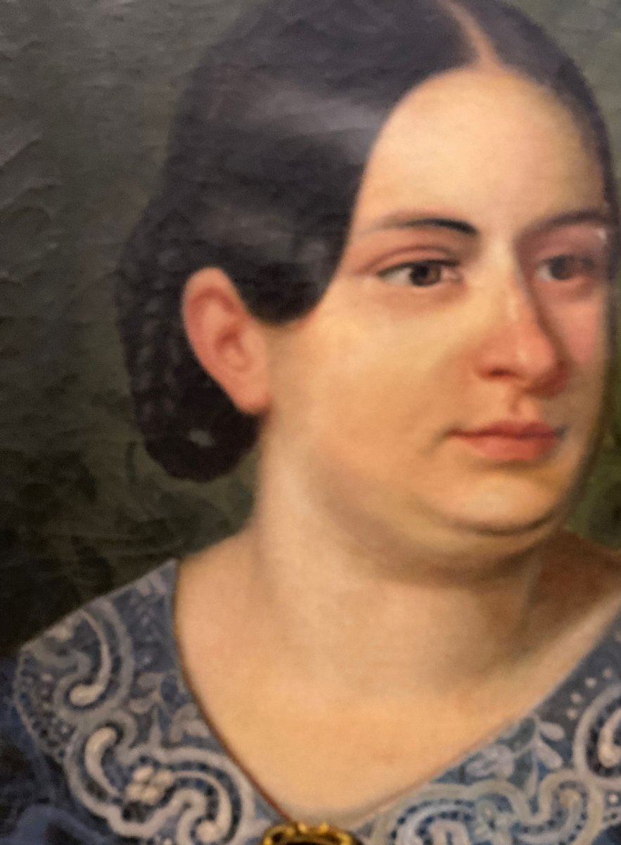 Oil Painting On Canvas, Portrait Of A Noblewoman  Biedermaier-photo-8