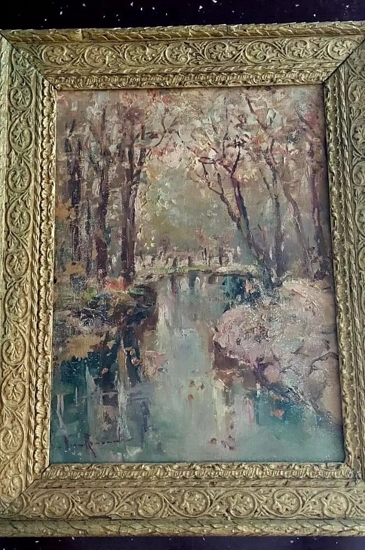 Oil Painting On Canvas Board, First Half Of The 20th Century, Franco Ricciardi-photo-2