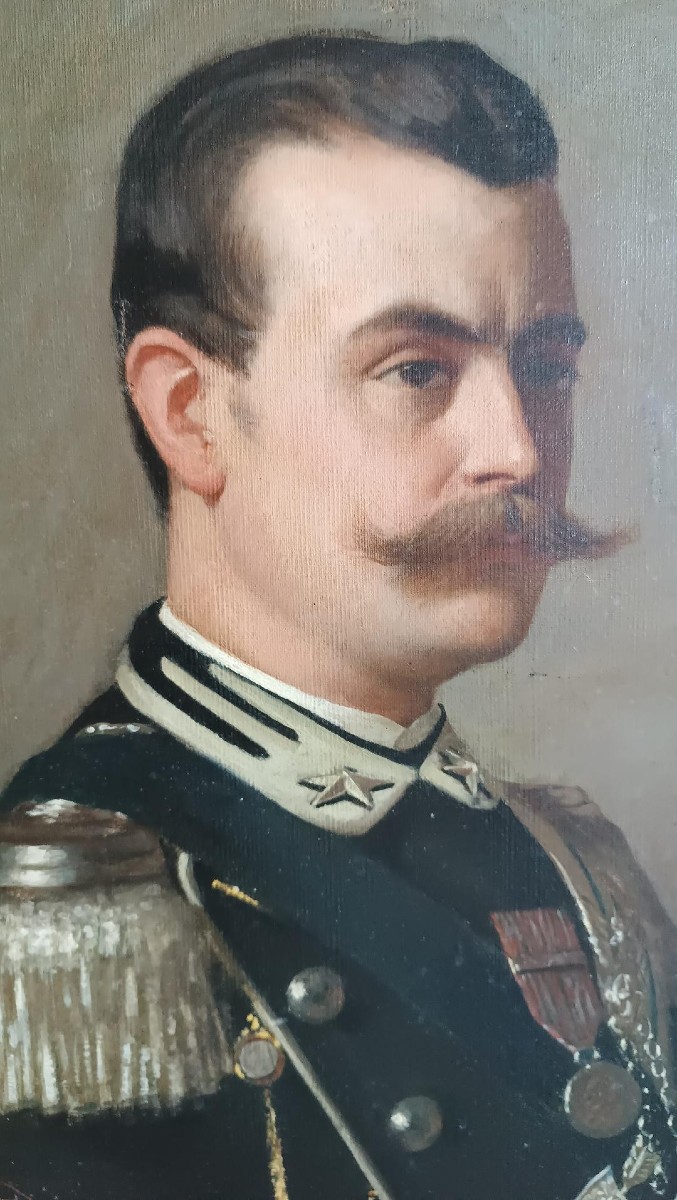 TABLEAU ANCIEN PORTRAIT D'UN GENTLEMAN MILITAIRE, ARTURO FALDI (FLORENCE 1856-1911)-photo-4