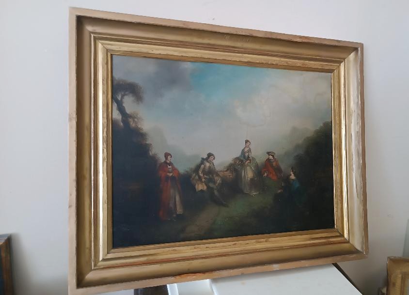 Oil Painting On Canvas, French School, Late 18th Century-photo-2
