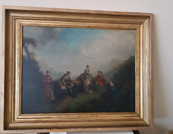 Oil Painting On Canvas, French School, Late 18th Century-photo-3