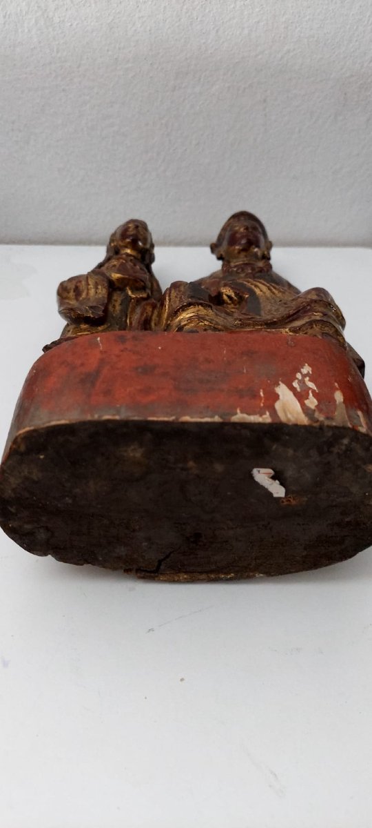 Guanyin And Arath, An Ancient Carved Wooden Sculpture, Qing Dynasty China. -photo-5