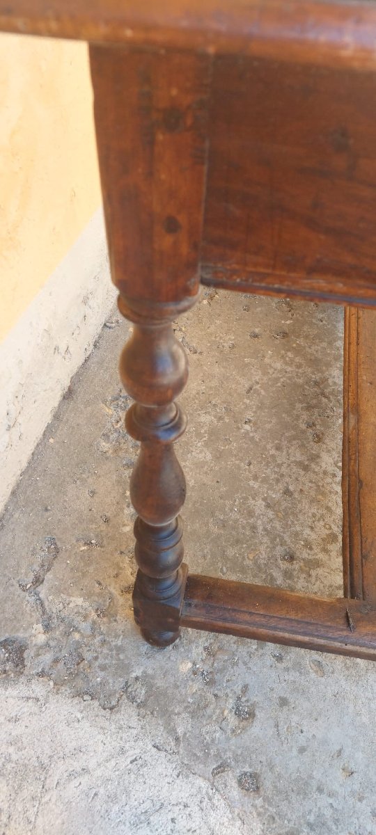 TABLE À RESSORT ANTIQUE EN BOIS DE NOYER, XVIIIÈME SIÈCLE,-photo-5