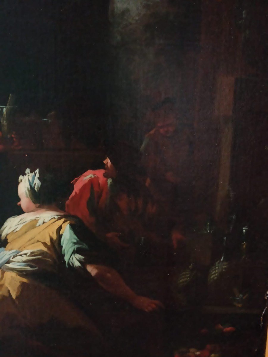 Paire De Tableaux Anciens - Scènes De Genre - Camillo Sagrestani (florence 1660-1731)-photo-7