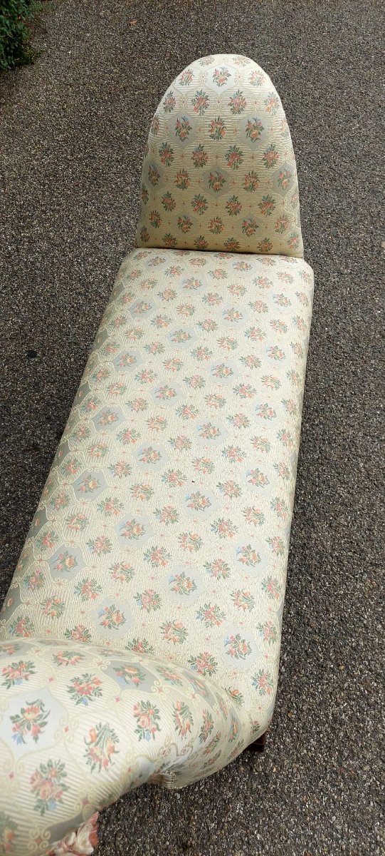 Bedside Bench In Worked And Shaped Wood Padded With Elegant Fabric, -photo-2